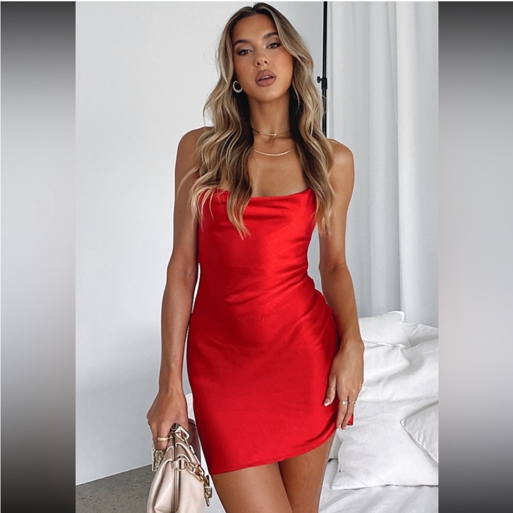 White Fox Chain Of hearts Mini Dress